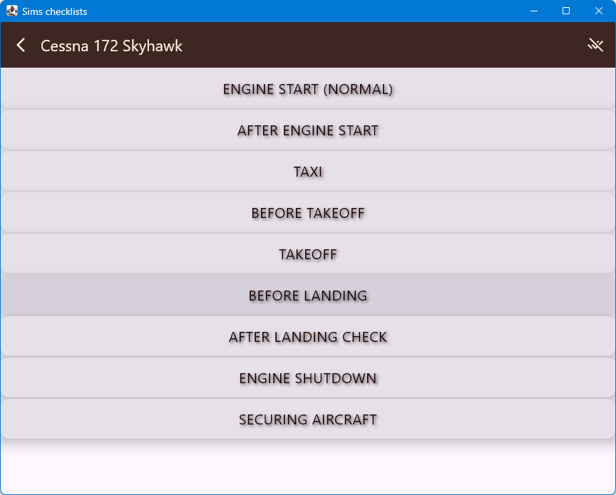 QFE Helper screen